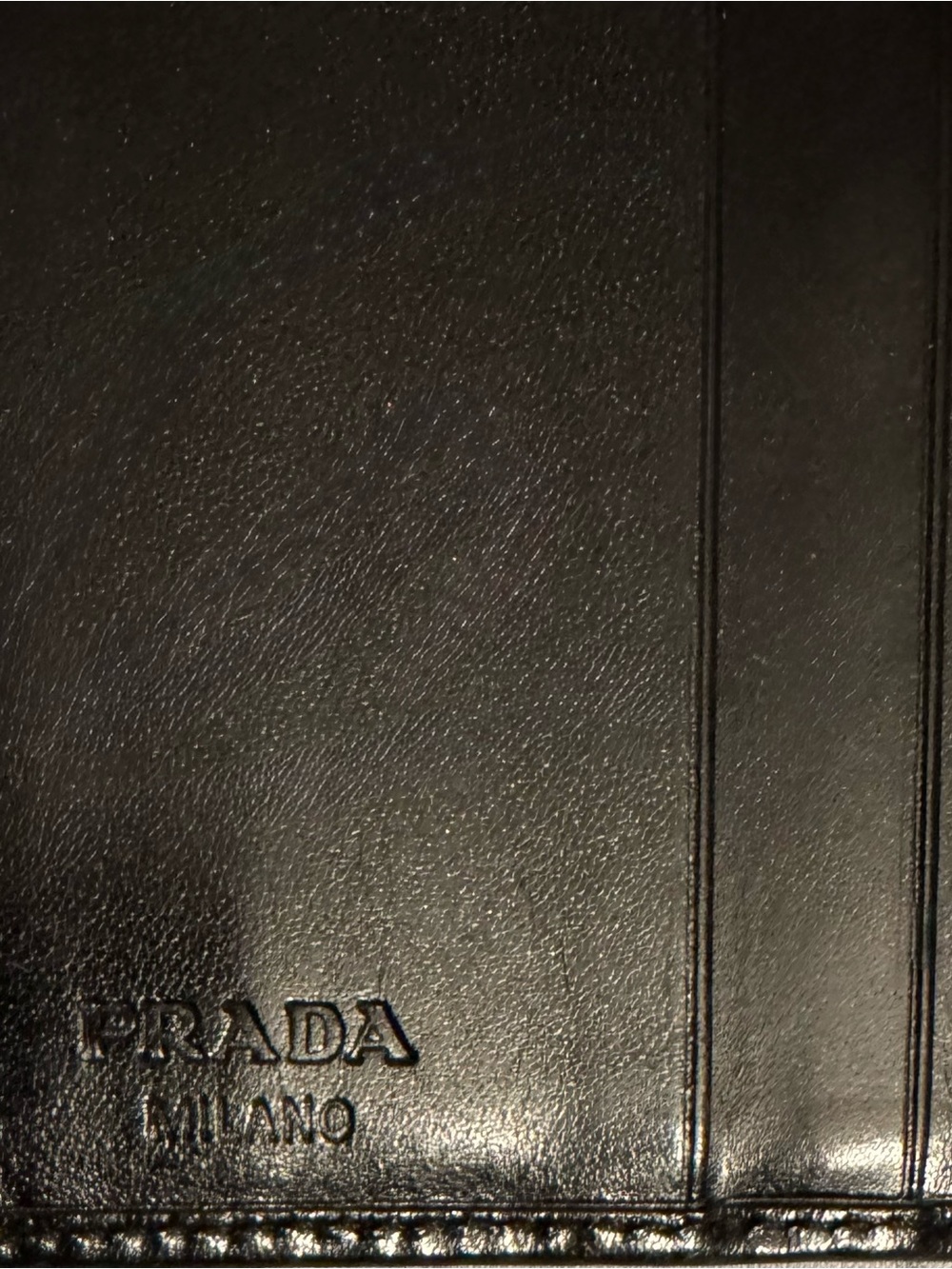 Prada Milano Black Leather Trifold Wallet Made in Italy - Picture 2 of 16
